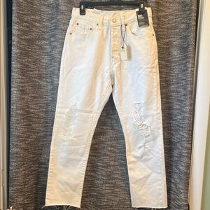 Women’s White Distressed Jeans
